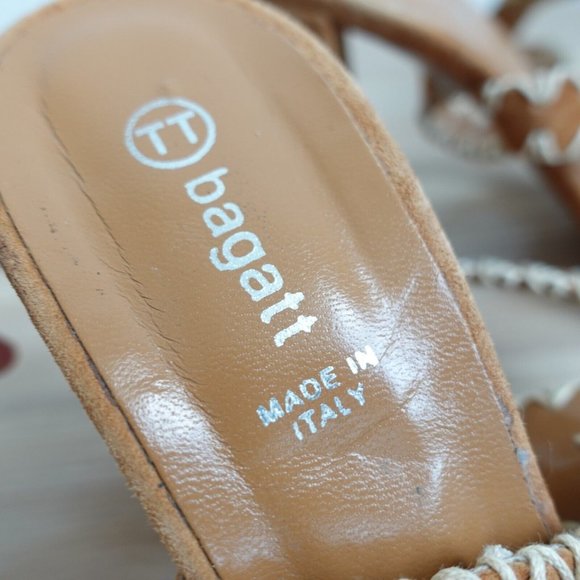 Bagatt Shoes Women Leather Size 39 Sandals Ankle Strap Heel Brown 8.5 Boho ITALY - Picture 2 of 15